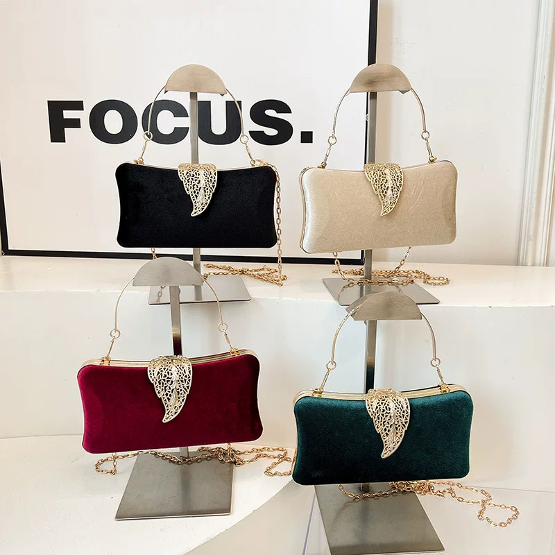 Retro Leaf-lock Evening Bag, With Handle