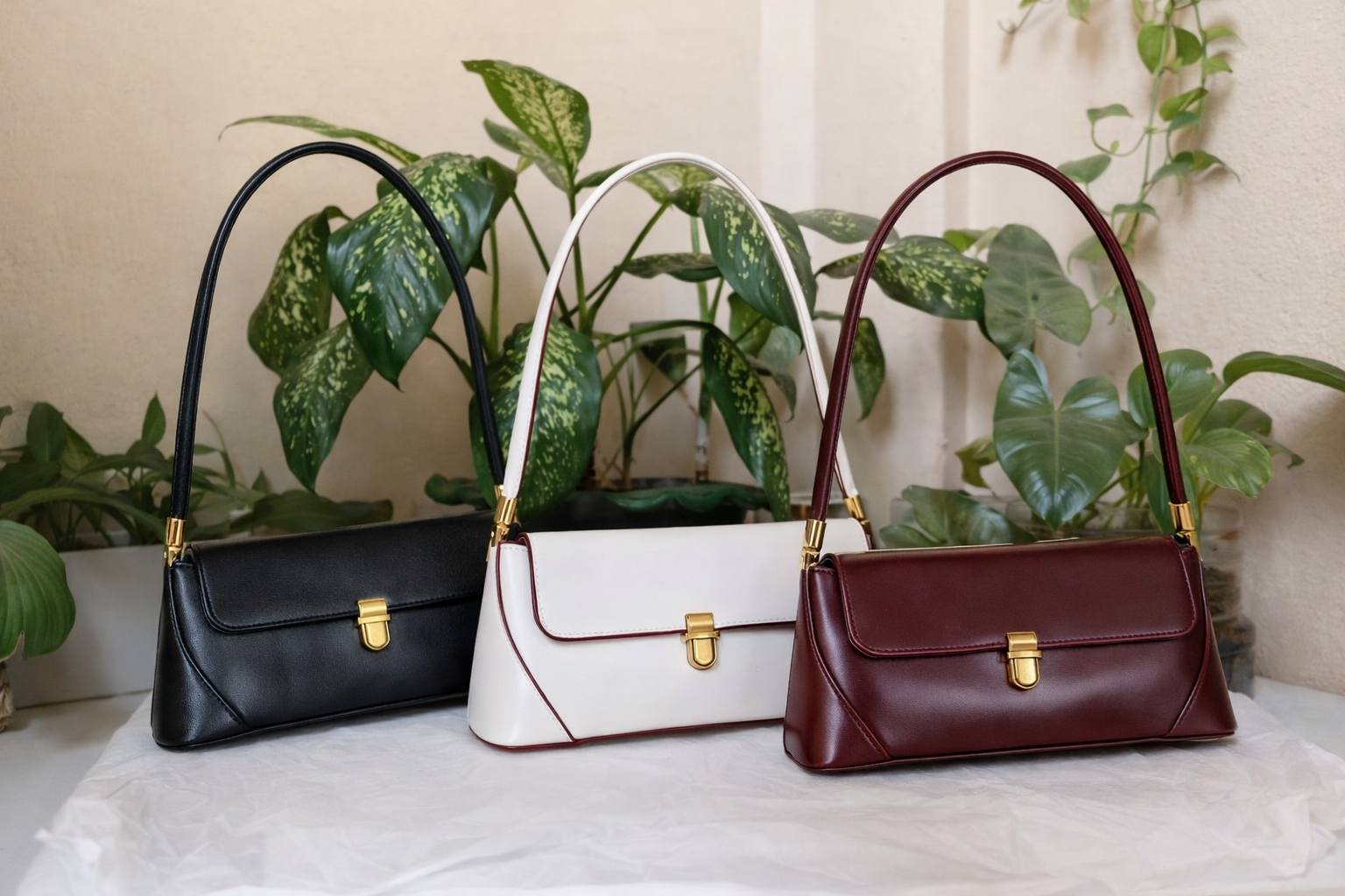 Elegant Structured Baguette Bag